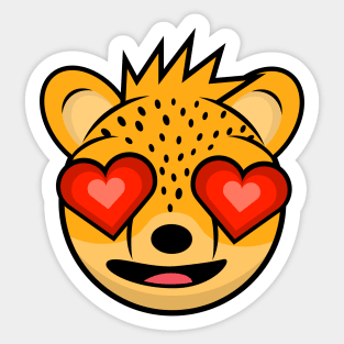 Lovestruck Cheetah William Sticker